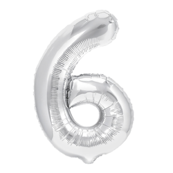 Balloon Foil Number "6" Silver (100cm.)