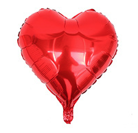 Foil balloon Heart, Red 18" (45cm.)