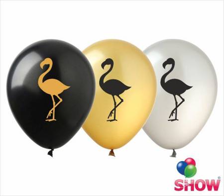 Balloons 12" with print "Flamingo" (10 pcs.)