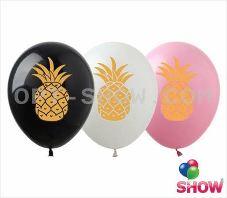 Balloons 12" with print "Pineapple" (10 pcs.)