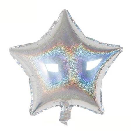 Foil balloon Star, Silver Glitter 18" (45cm.)