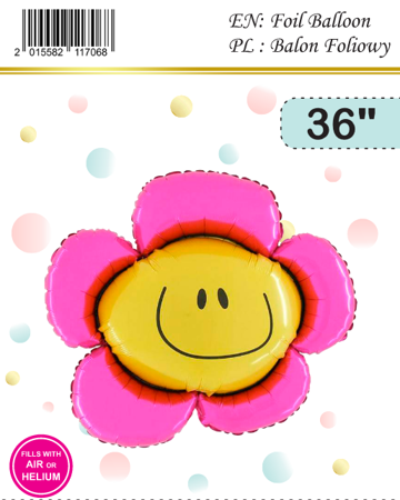 Balon Foliowy Kwiatek Uśmiechnięty, Grabo